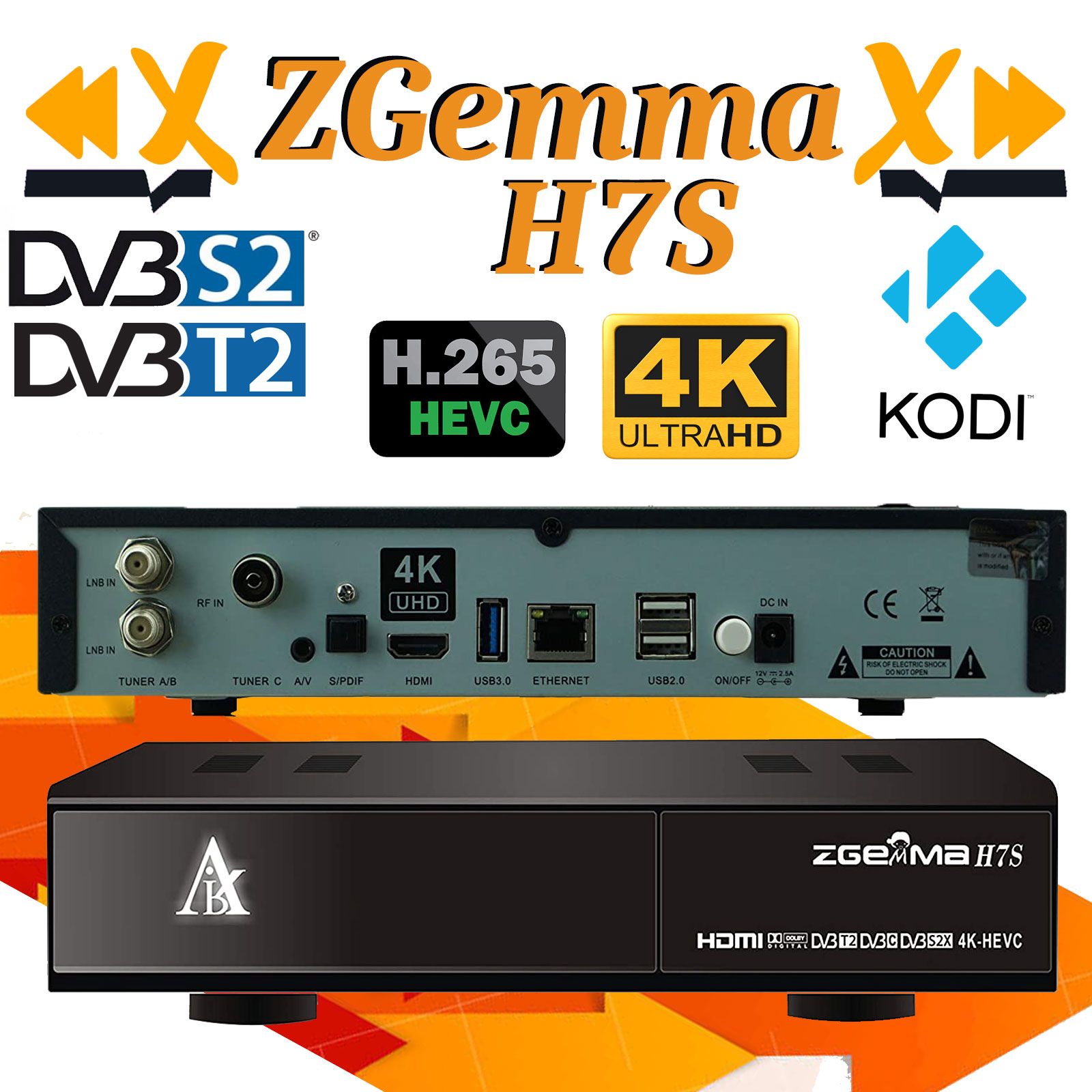 正規品販売！ ZGEMMA H7S 新4K衛星放送 テレビ 受信機 Linux DVB-S2X DVB-T2 C