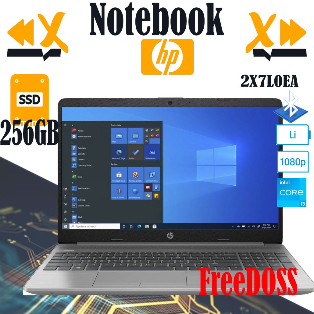 Notebook HP G8 250 Display 15,6″ Led FHD Intel I3 Ram 8Gb DDR4 Hardisk SSD 256GB Mod.2X7L0EA