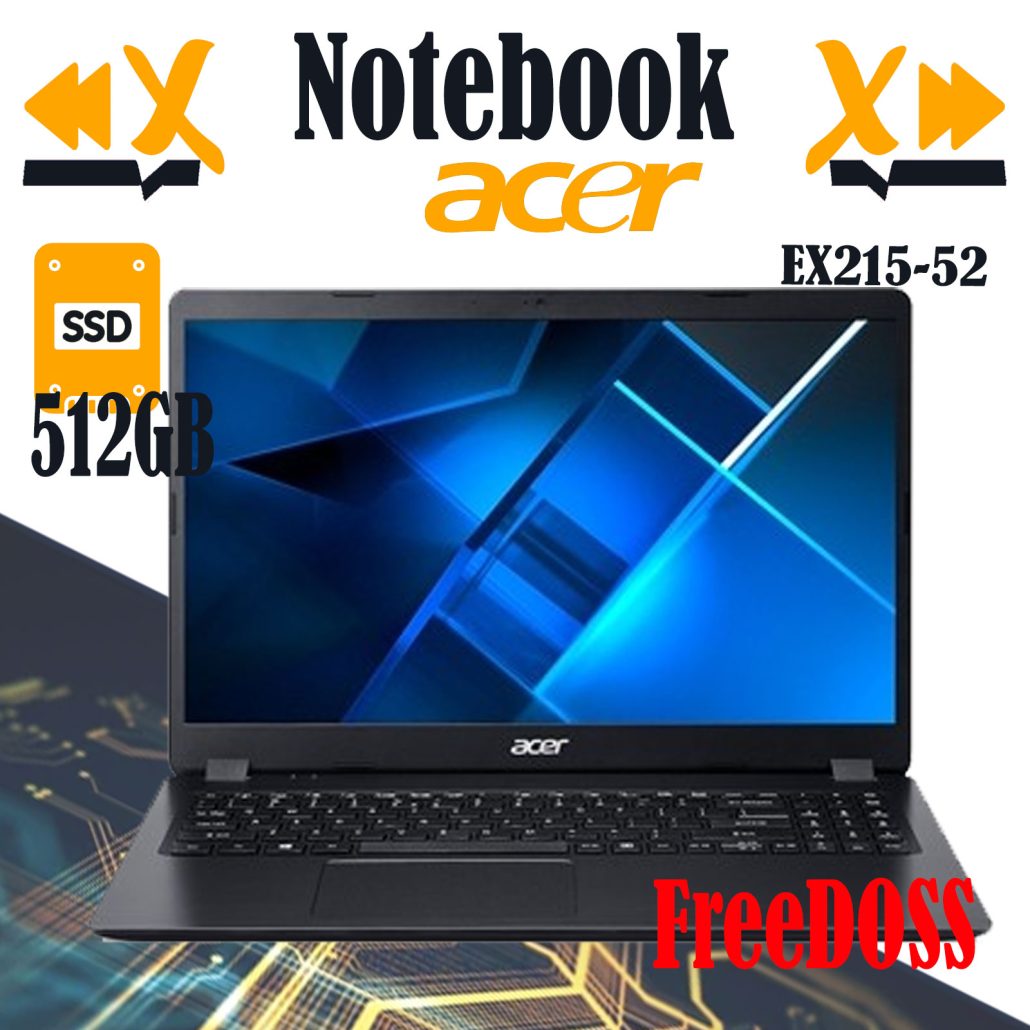 Notebook Acer Extensa EX215-52 Display 15,6″ Led FHD Intel I5 Ram 8Gb Hardisk 512GB Mod.NX.EG8ET.00M