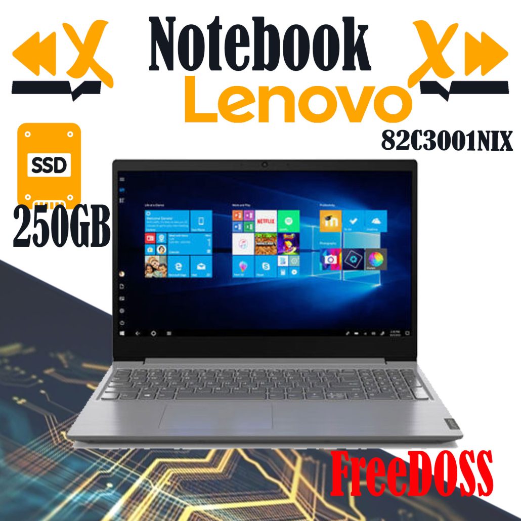 Notebook Lenovo V15 Display 15,6″ Led HD Intel Celeron Ram 4Gb Hardisk SSD 256GB Mod.82C3001NIX
