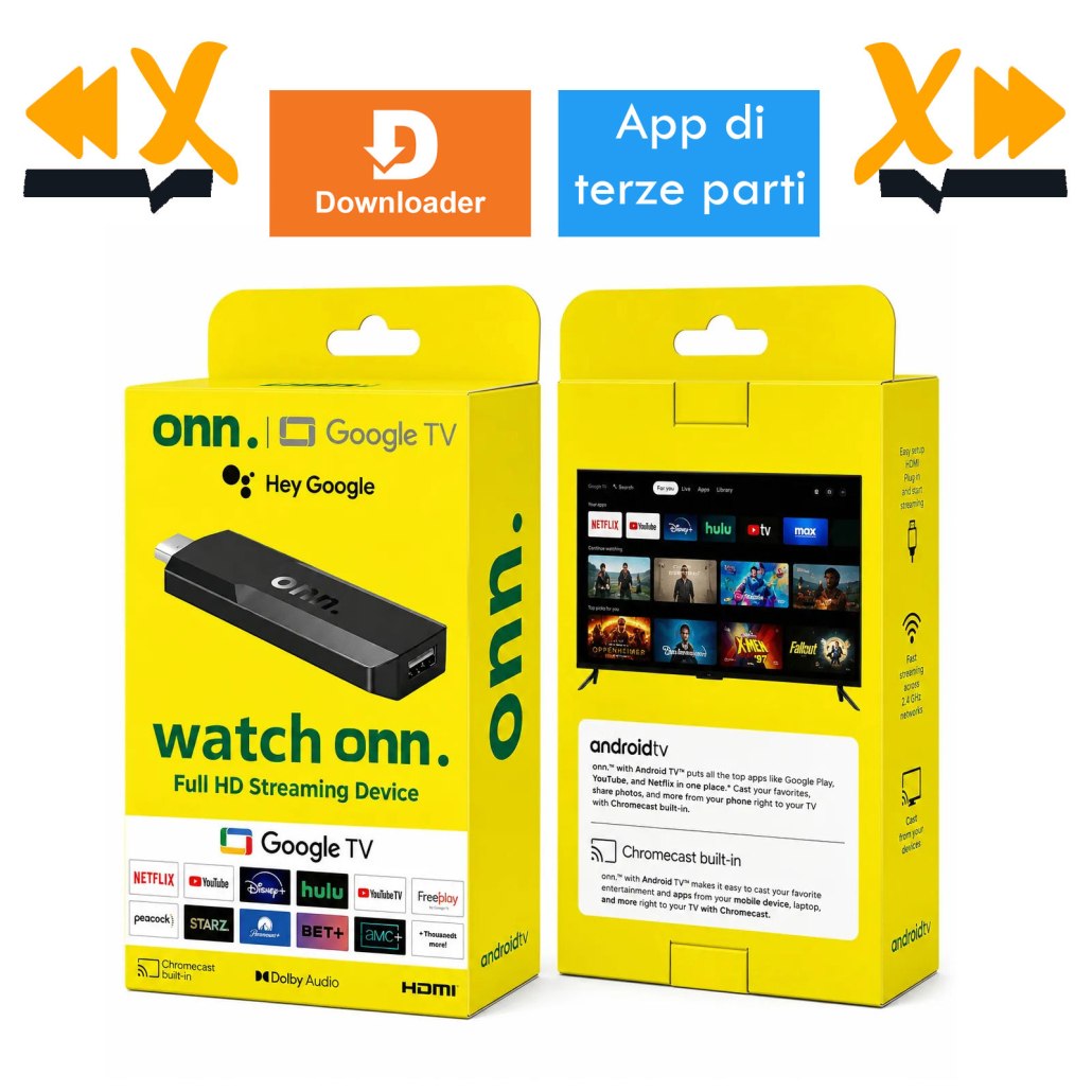 FireTv Stick Pennetta Android 15 HDMI 8GB + 128GB Installazione app esterne